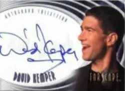 Autographed David Kemper trading card featuring a smiling man in profile