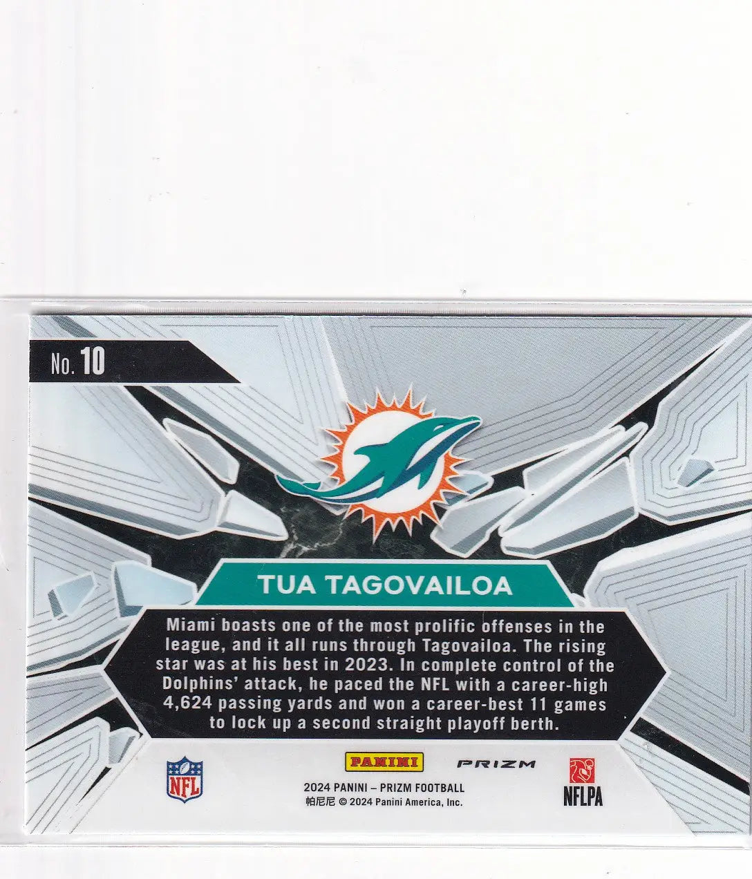 2024 PRIZM #10 TUA TAGOVAILOA GREEN PRIZM BREAK- MIAMI DOLPHINS - Football Card Single