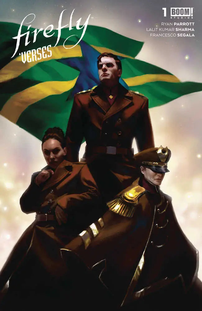 Comic book cover for Firefly Verses #1 featuring figures in brown coats with Brazilian flag