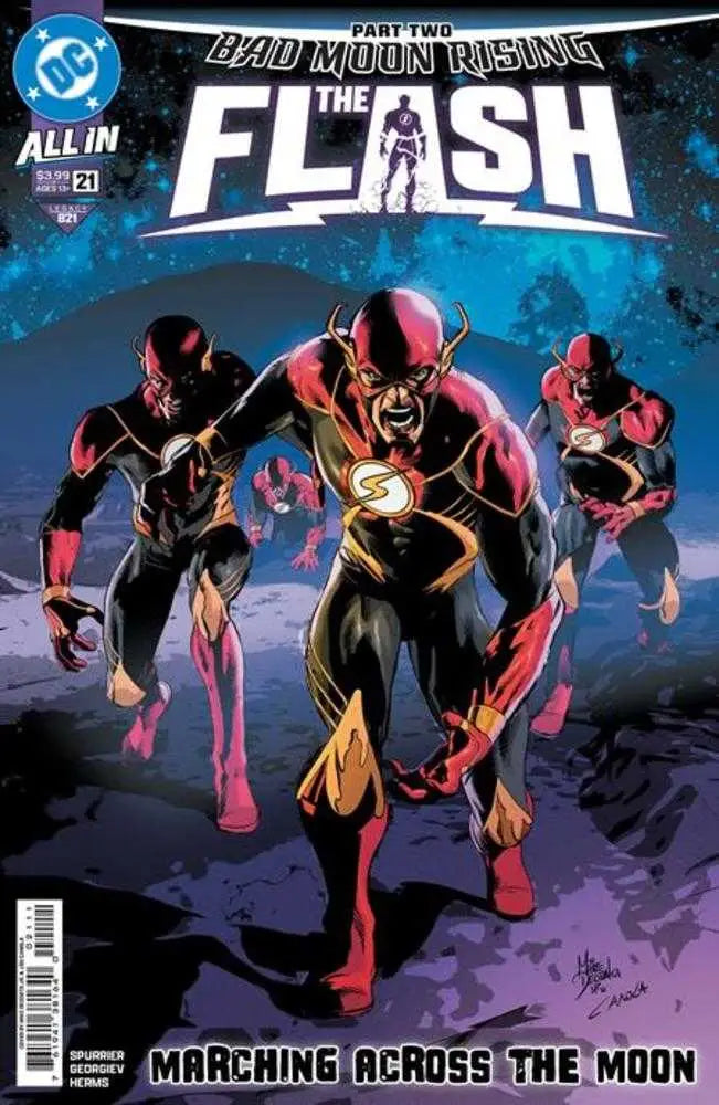 The Flash comic book Flash #21 Cover A by Mike Deodato Jr featuring bad moon rising artwork