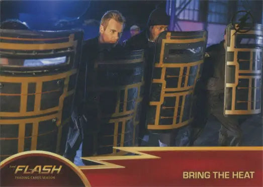 Trading card of The Flash with characters, part of Gold Logo Parallel Chase collection