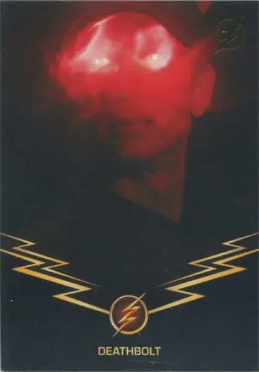 Blurry red shape resembling a mask for Flash Season 1 Logo Parallel Chase Card
