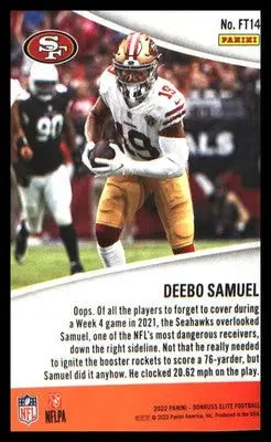 Football 2022 Donruss Elite Full Throttle Green #FT14 Deebo Samuel - Football Card Single