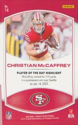 Football 2023 Panini NFL Player of the Day #14 Christian McCaffrey - Football Card Single