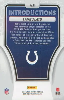 Football 2024 Panini Mosaic Introductions Mosaic #8 Laiatu Latu - Football Card Single