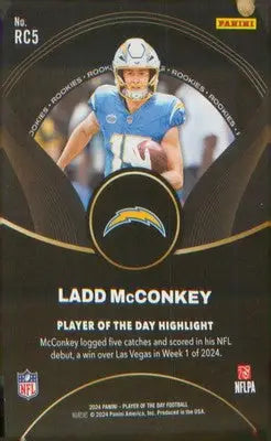 Football 2024 Panini Player of the Day Rookies #RC5 Ladd McConkey - Football Card Single