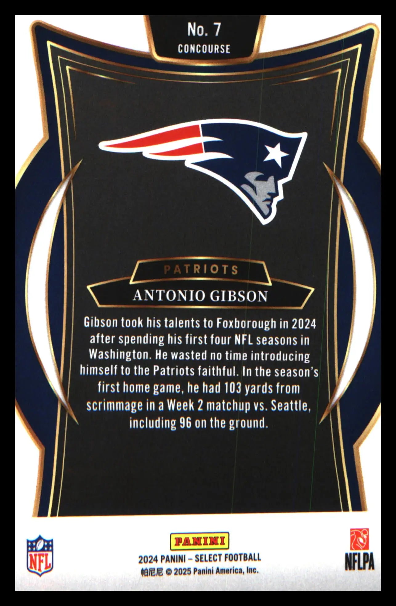 Football 2024 Panini Select #7 Antonio Gibson - Football Card Single
