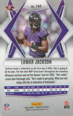 Football 2025 Panini Phoenix #144 Lamar Jackson - Football Card Single