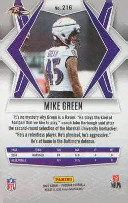 Football 2025 Panini Phoenix #216 Mike Green RC RC