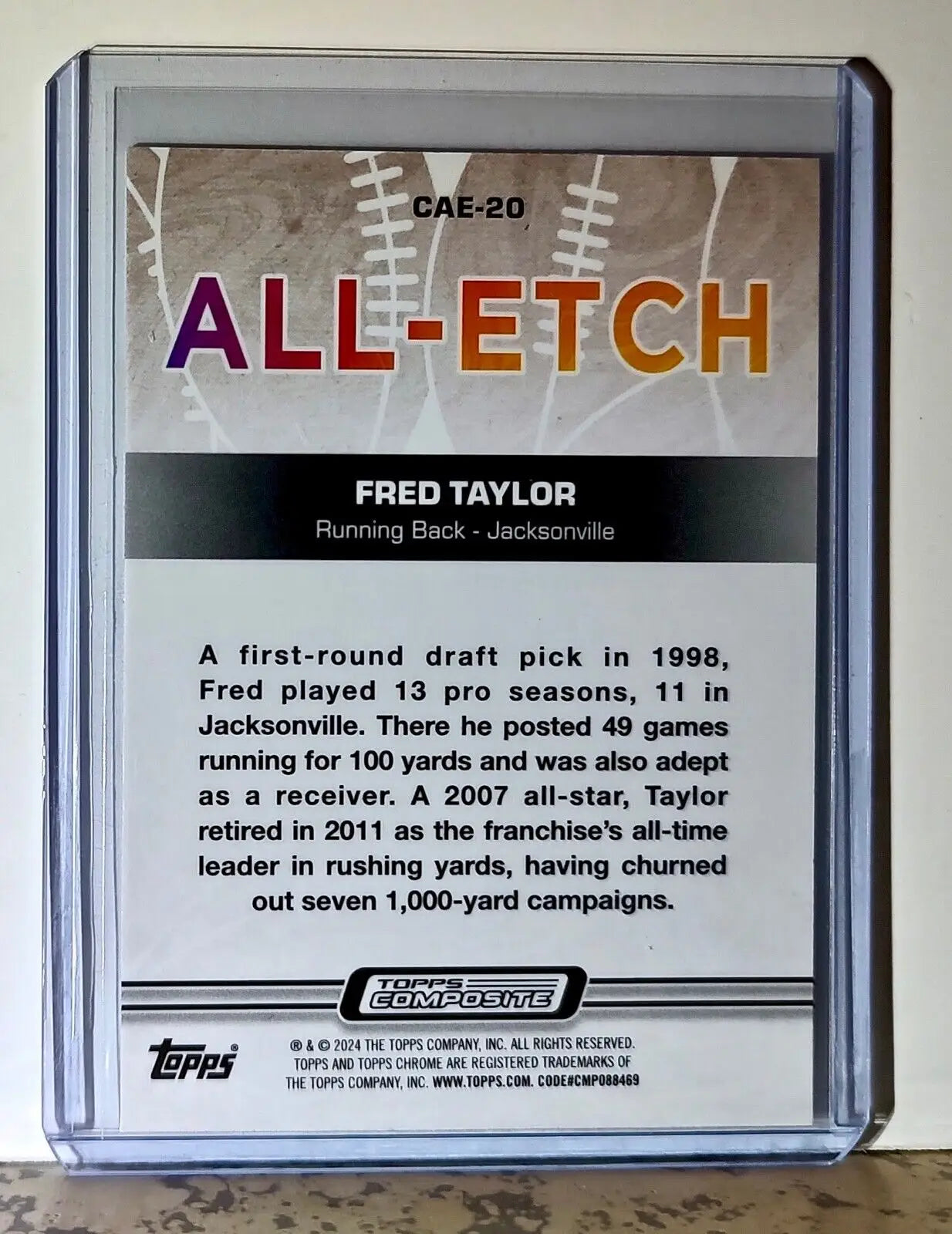 Fred Taylor 2023 Topps Chrome ALL-ETCH NFL #CAE-20 Card Jacksonville Jaguars