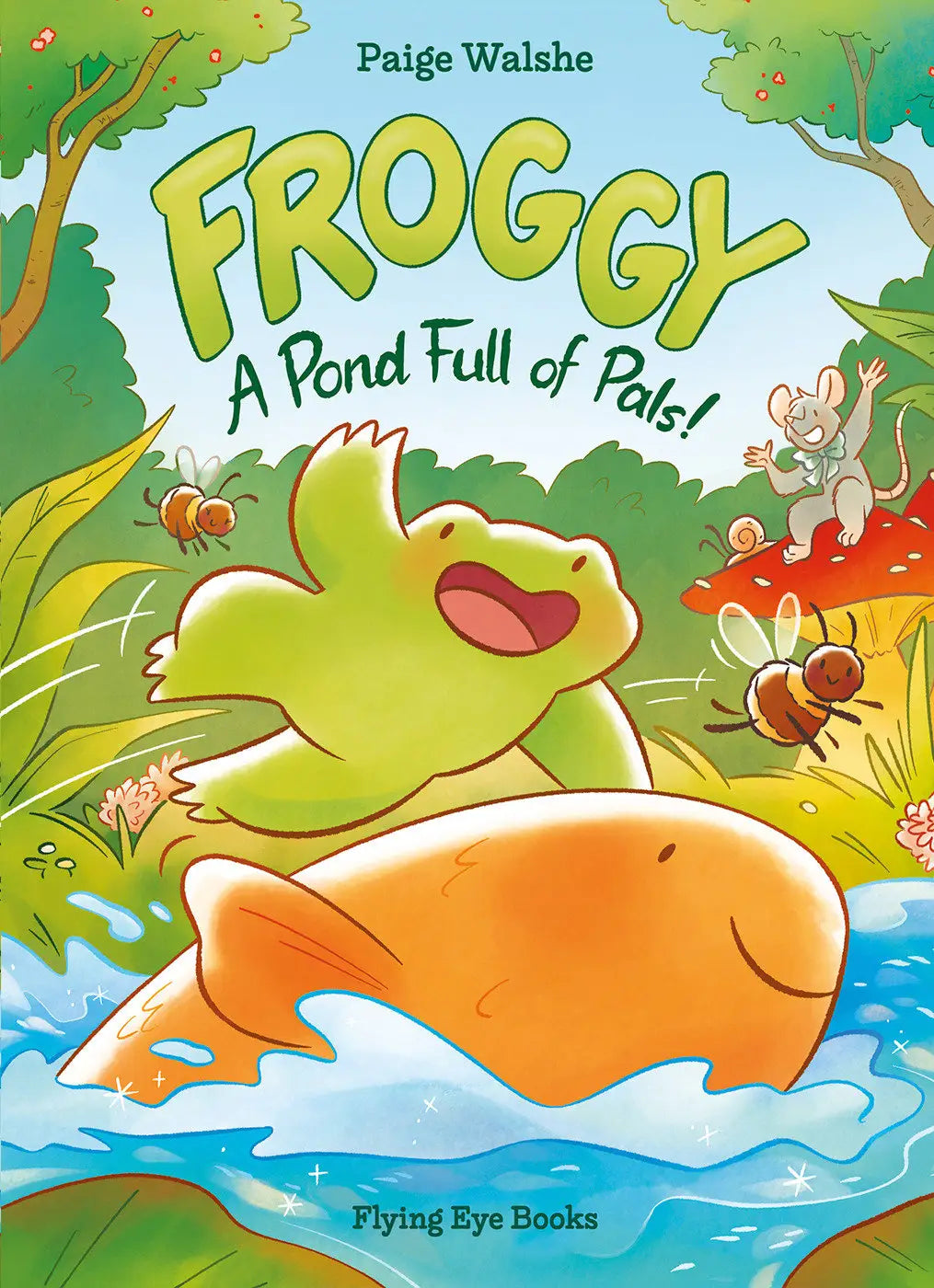 Children’s book Froggy featuring a slimy guy frog and fish on the cover