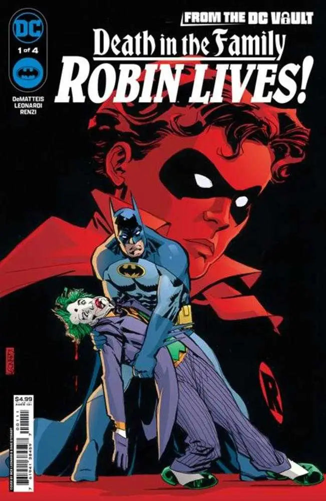 Comic book cover of Batman with Robin, part of DC Vault trading cards collection