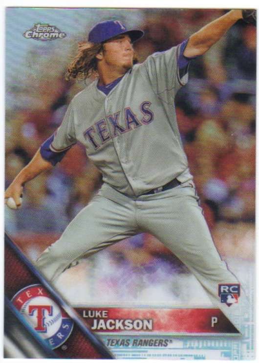 2016 Topps Chrome #124 Luke Jackson EX Excellent RC Rookie Texas Rangers Baseball Card Image 1