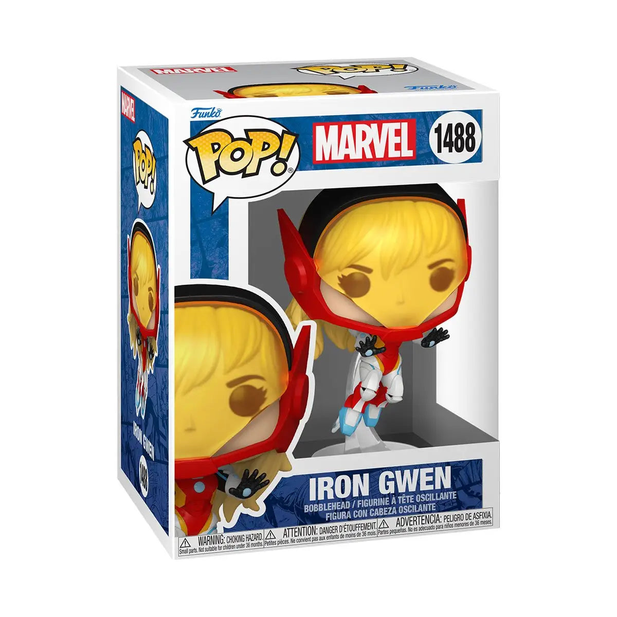Collectible Funko Pop Marvel Iron Gwen vinyl figure from Gwenverse series, number 1488