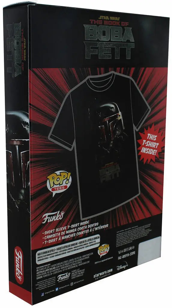 Box featuring Funko Pop Tees Star Wars The Book of Boba Fett T-Shirt and figure