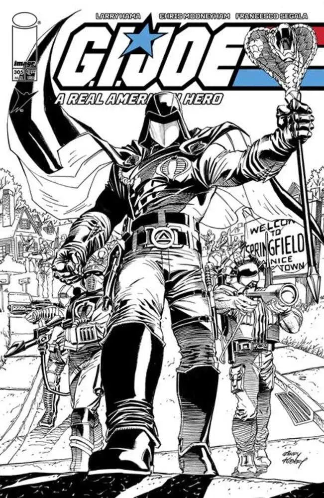 Black and white comic cover art for G.I. Joe featuring Dawn Moreno in action