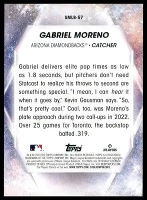 Gabriel Moreno 2023 Topps Stars of MLB #SMLB-57 Arizona Diamondbacks - Baseball Card Single