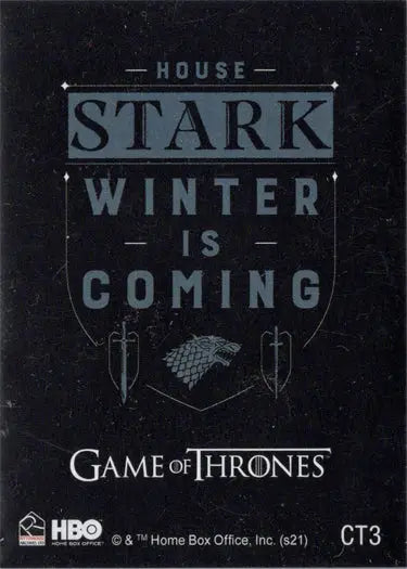 Game of Thrones House Stark sigil and motto on dark background case topper card