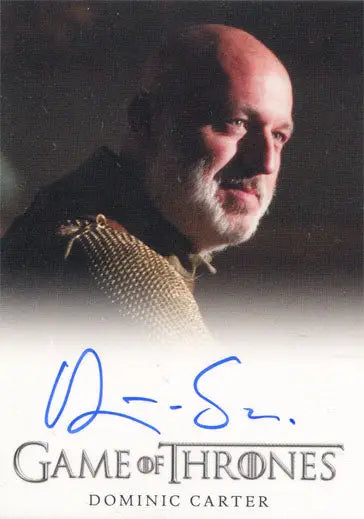 Autograph card of Dominic Carter as Janos Slynt from Game of Thrones Season 4