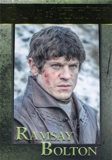 Portrait of a young man with a bruised face in Game of Thrones Gold Parallel Trading Card