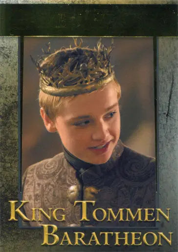 Young person in golden crown and royal attire on Game of Thrones gold parallel trading card