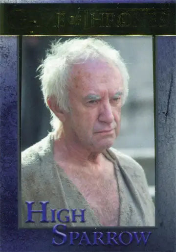 Elderly man with white hair in Game of Thrones Gold Parallel trading card artwork