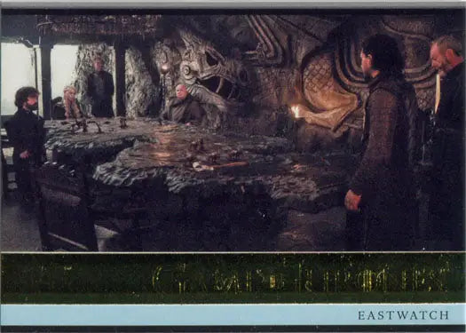 Dark interior with figures and a skeletal creature from Game of Thrones chase card