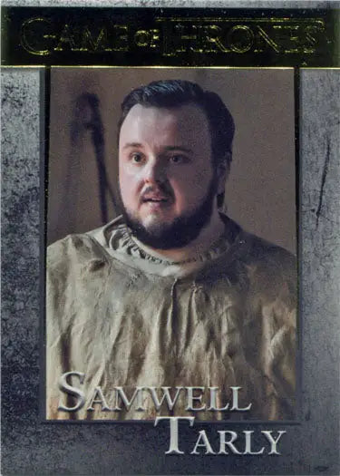 Portrait of Samwell Tarly on Game of Thrones chase card from Season 7 trading cards