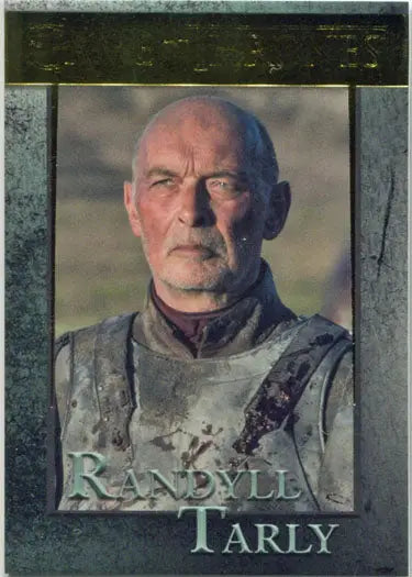 Portrait of Randyll Tarly on Game of Thrones chase card, featuring a stern older man