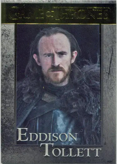 Portrait of Eddison Tollett from Game of Thrones Season 7 Gold Parallel chase card