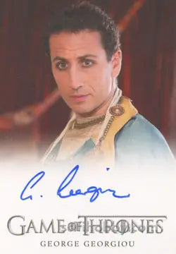Autographed headshot of George Georgiou as Razdal Mo Eraz for Game of Thrones autograph card