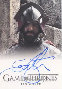 Medieval-style helmet worn by Ian Whyte as Gregor Clegane in Game of Thrones Autograph Card