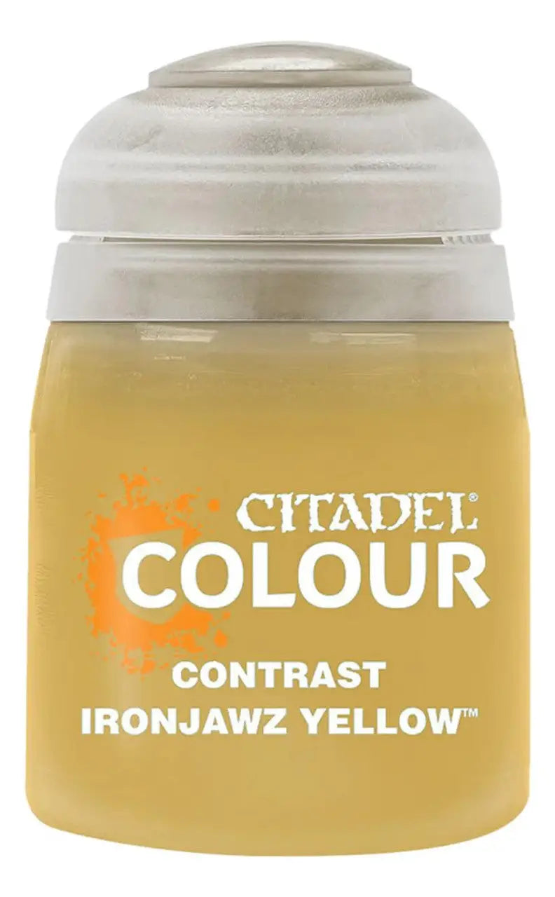 Yellow Citadel Contrast paint in a pot for Warhammer models by Games Workshop