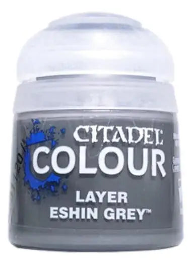 Citadel Eshin Grey paint pot for paint layer application in miniature painting