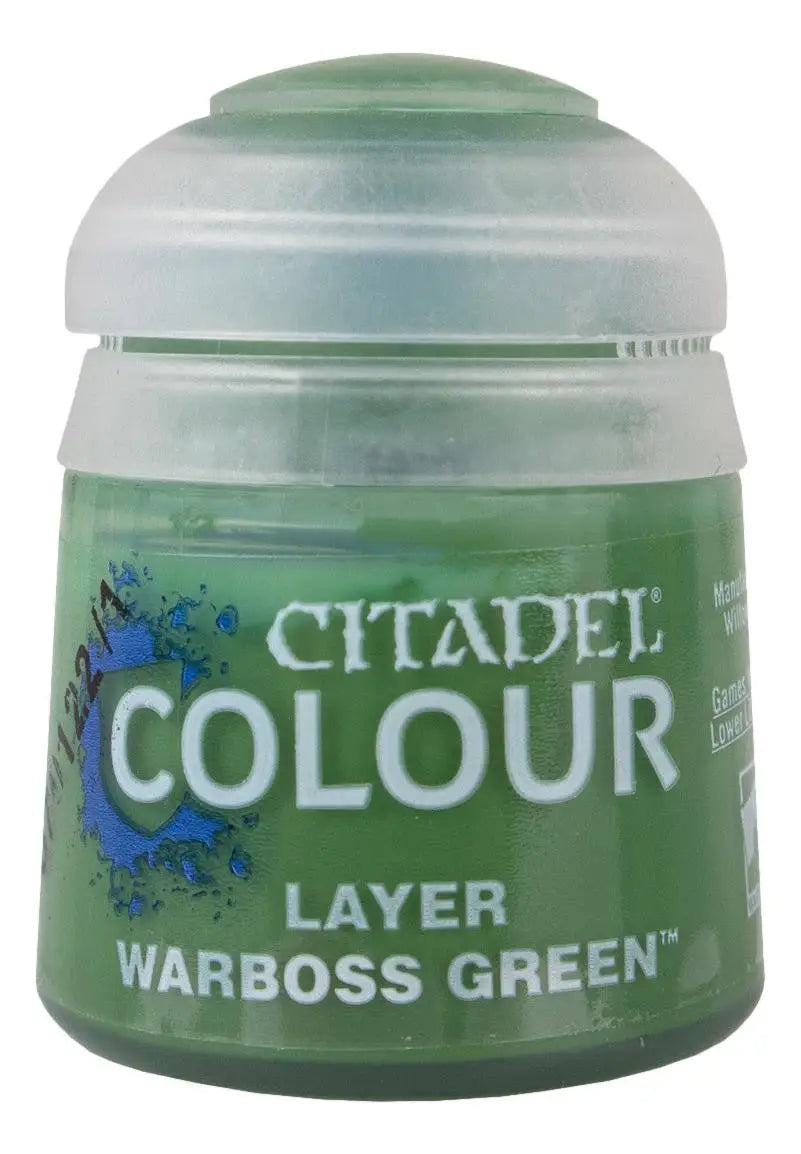 Citadel Warboss Green paint pot for Warhammer miniature painting from Games Workshop