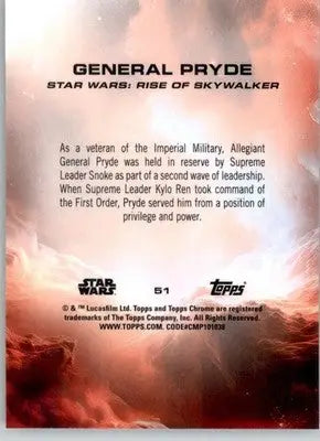 General Pryde - 2025 Topps Chrome Sapphire Edition Star Wars - #51 - Non_sport - Star Wars Card Single