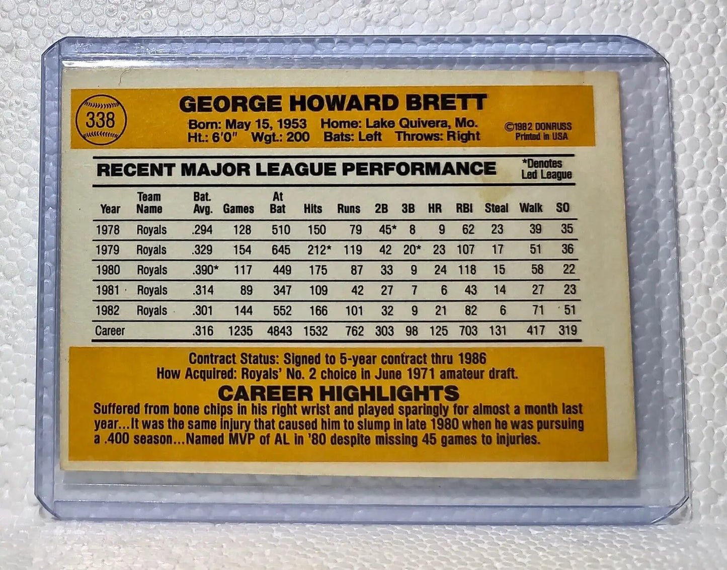 George Brett 1983 Donruss MLB #338 Baseball Card Kansas City Royals - Baseball Card Single