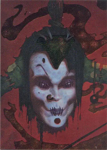 Eerie ghostly face with dark features on Metallic Storm Chase Card M1 Silent Quintet Part I