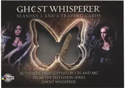 Ghost Whisperer prop card featuring butterfly cutout from trading cards collection
