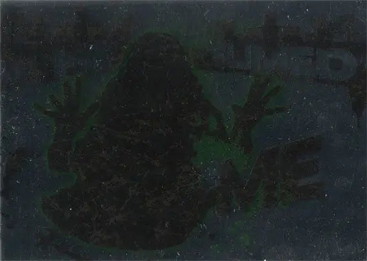 Dark silhouette of a pineapple on a green-blue background for Ghostbusters Quotes Q9 Foil Parallel Chase Card