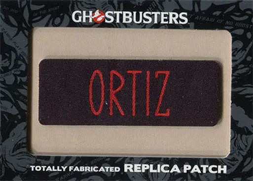 Replica Ghostbusters patch H6 Ortiz in red on dark background for trading cards collector