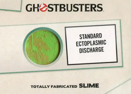 Green totally fabricated slime in a circular container from Ghostbusters S1 Chase Card