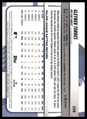 Gleyber Torres 2024 Topps Big League #208 New York Yankees - Baseball Card Single