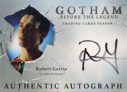 Autograph card from Gotham Season 1 signed by Robert Gorrie as John Grayson