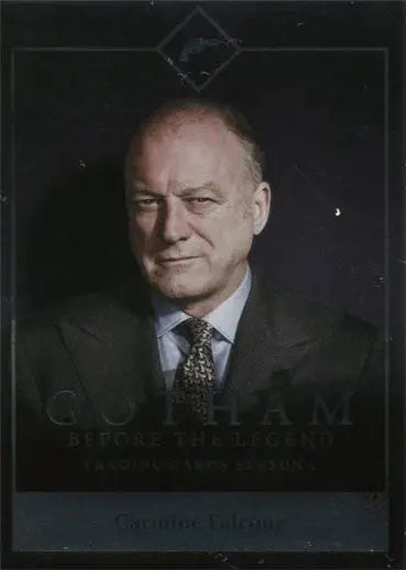Middle-aged man in suit with serious expression on Gotham Season 1 foil parallel chase card
