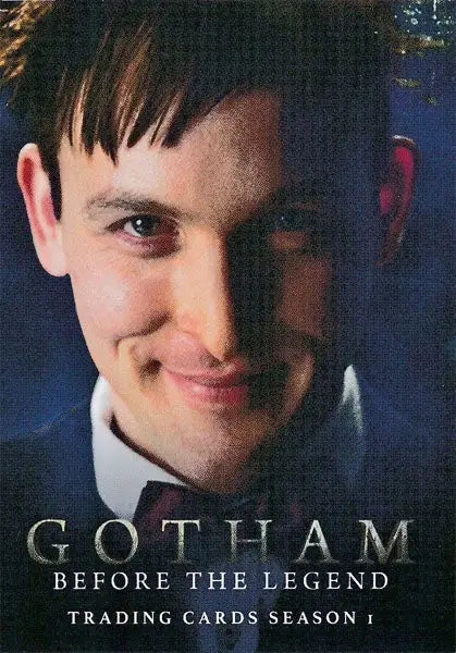 Promo card showcasing a young man in a suit, part of Gotham Season 1 trading cards
