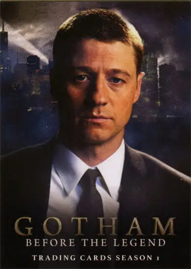 Serious man in suit promotional image for Gotham Season 1 promo card trading cards