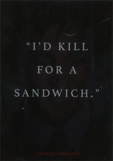 Foil parallel trading card featuring a quote about craving a sandwich from Gotham Season 1