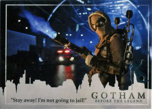 Costumed figure in mask resembling a villain on Gotham Penguin Deco Foil Stamp Variant