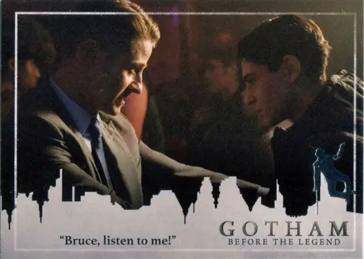Gotham Season 2 Penguin Deco Foil Stamp Variant Base 47 Chase Card featuring intense dialogue
